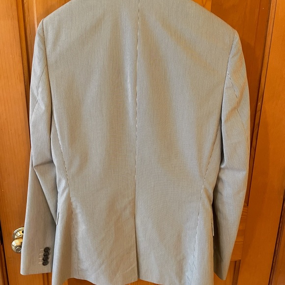 Express Photographer fitted men’s blazer, gray pinstripes - Picture 4 of 5